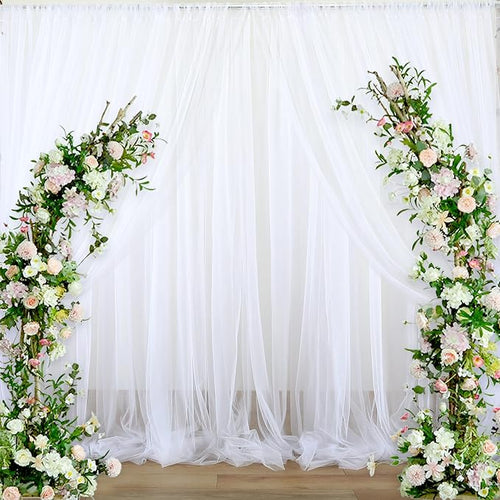 10ft x 12ft White Tulle Backdrop Curtain - Image 2