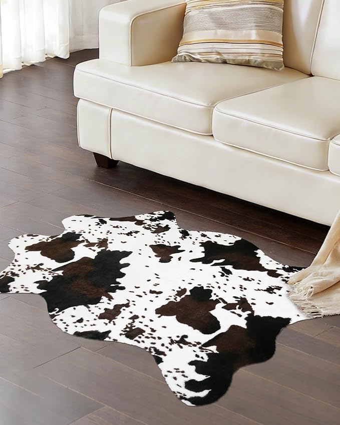 Cow Print Rug Western Decor: 3.6x2.5ft Faux Cowhide Animal Carpet Small Fun - Image 4