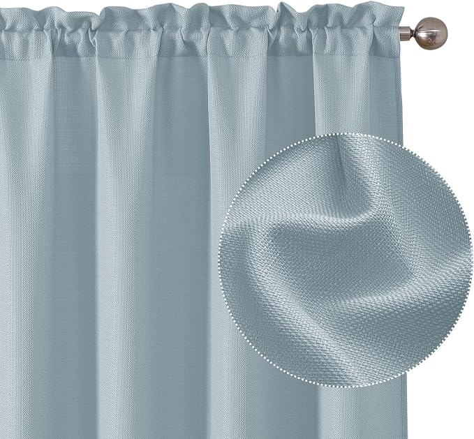 Chyhomenyc Bennet Kitchen Curtains 24 Inch Length, Faux Linen Textured Small - Image 7