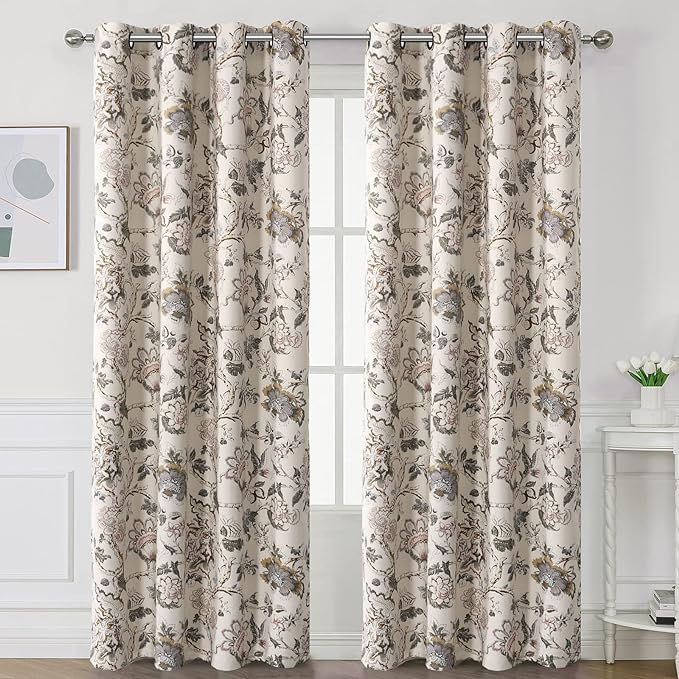 H.VERSAILTEX Blackout Curtains 108 Inch Length 2 Panels Set Floral Print - Image 2