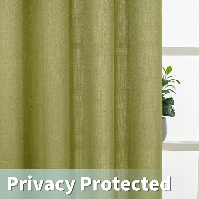 LAMIT Moss Green Linen Curtains - Image 4