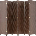 Room Divider Wood Screen 6 Panel Folding Portable Partition Screens Wooden Mesh by FDW