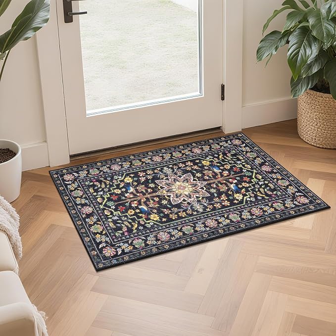 HEBE Boho Kitchen Rugs Sets of 3 Non Slip Washable Farmhouse Kitchen Rugs and - Image 9