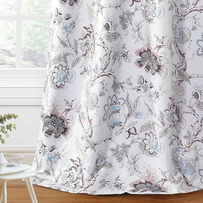 H.VERSAILTEX Blackout Curtains 84 Inch Length 2 Panels Set Floral Print Curtain by HVERSAILTEX