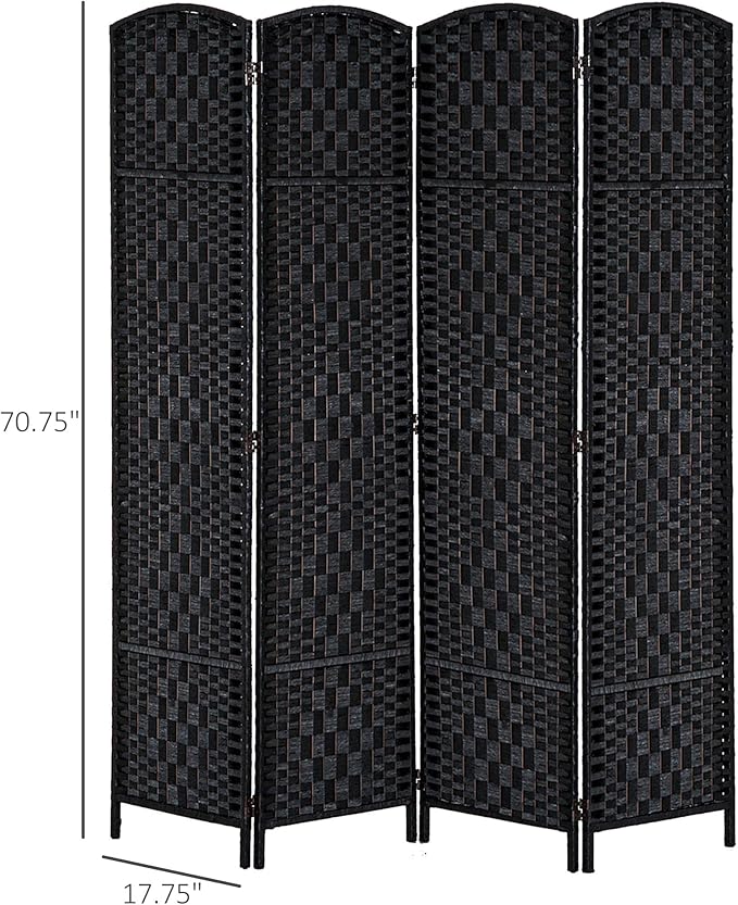 HOMCOM Room Divider 4 Panel, 6FT Tall Folding Privacy Screen, Freestanding - Image 7