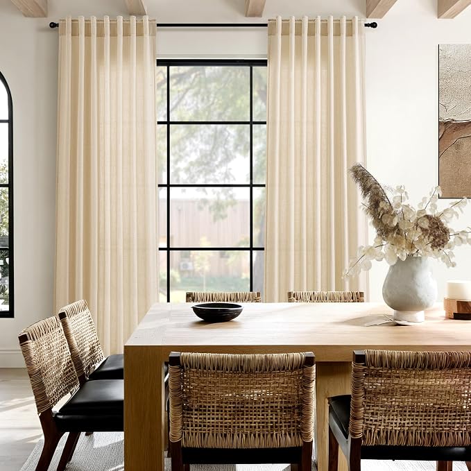 Nanspring Tan Semi Sheer Curtains 72 Inches Long - Image 5