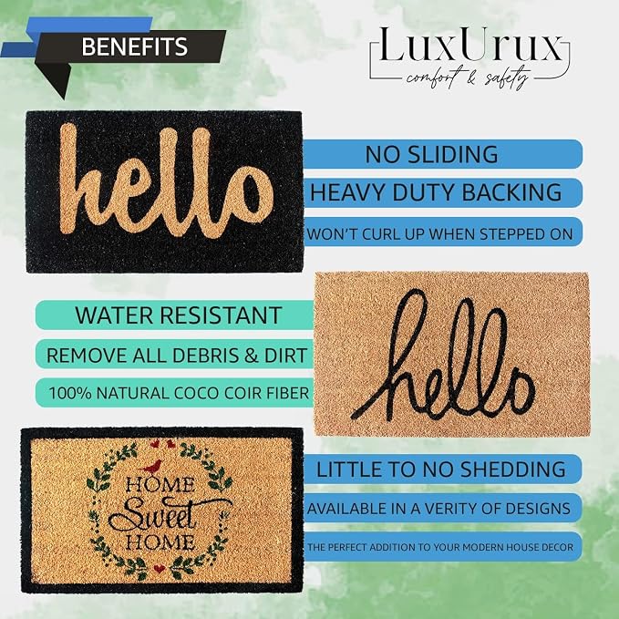 Extra Large Coir Door Mat 3x5 Ft – “Hello” Front Door Mat – Heavy Duty Natural - Image 5