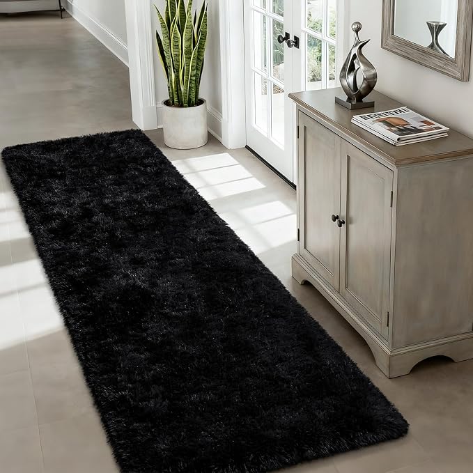 Merelax Black 2x8 Non-Slip Long Runner Rug - Image 8