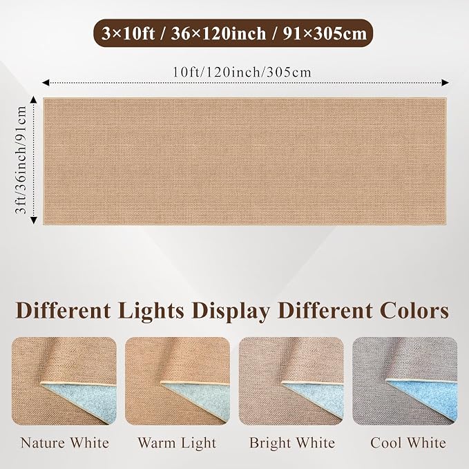 3x10 Runner Rug for Hallways: Washable Non Slip Kitchen Extra Long Jute Runners - Image 2