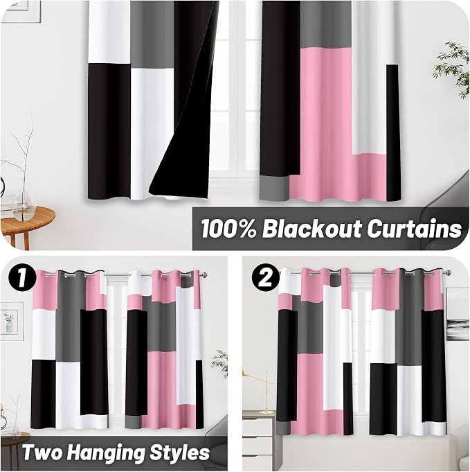 Tyrot Pink 100% Blackout Curtains - Image 2