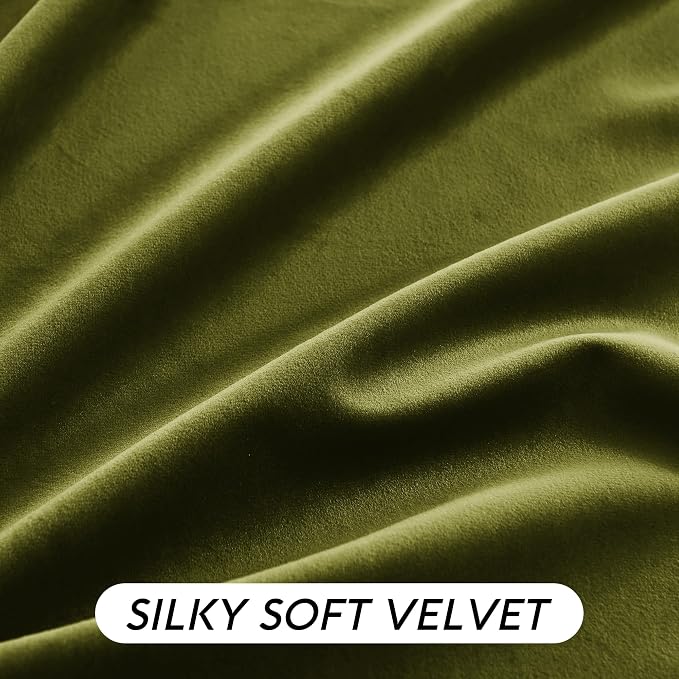 RYB HOME Green Velvet Curtains 102 inches - Image 5