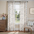 jinchan Linen Floral Curtains 84 Inch Farmhouse Country Flower Drapes Rustic by JINCHAN
