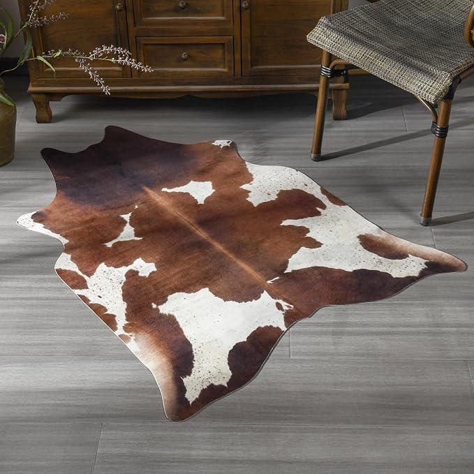 Easycozy Faux Cowhide Cow Print Rug: 3 x 4 Western Decor Faux Cowhide, - Image 8