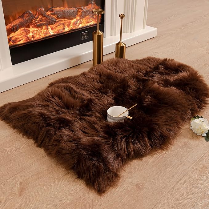 Carvapet Luxury Soft Faux Sheepskin Area Rug by Carvapet