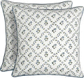 Ridhi Block Print Powder Blue Pillow Cover 18" x 18" Decorative Couch Pillows by Ridhi