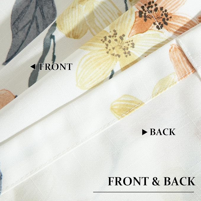 Leeva Farmhouse Lovely Flower Pattern Kitchen Valances, Light Filtering Rod - Image 6