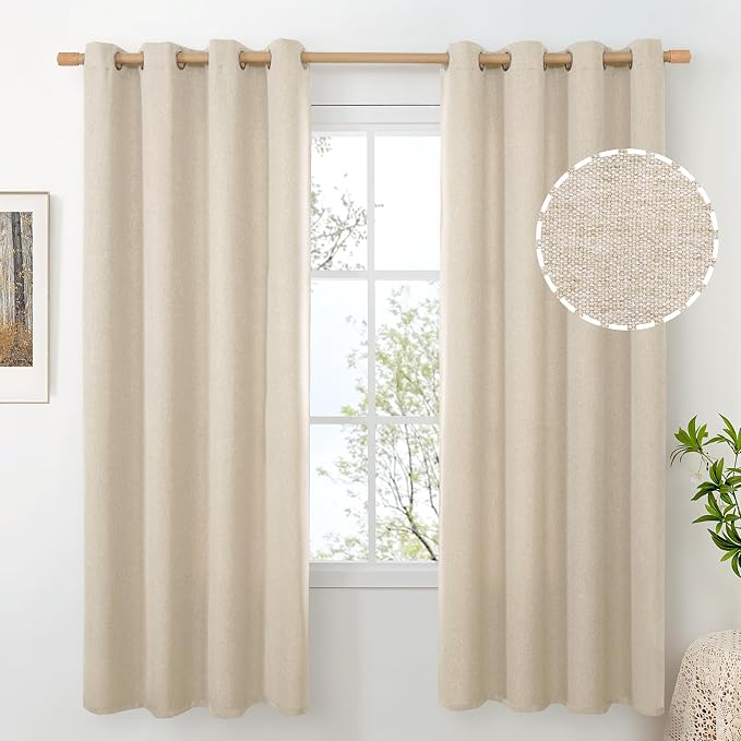 BGment 72 Inch Length Linen Curtains by BGment