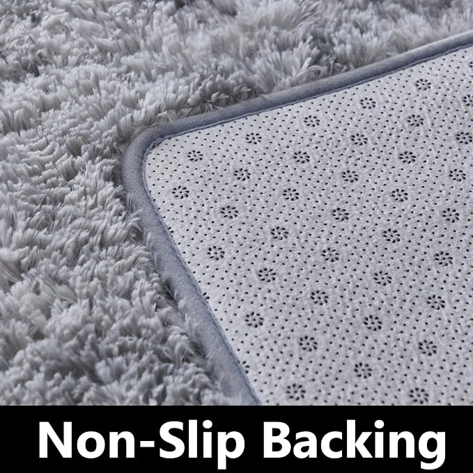 TABAYON Shaggy Tie Dyed Light Grey Rug, 2x3 Area Rugs - Image 6