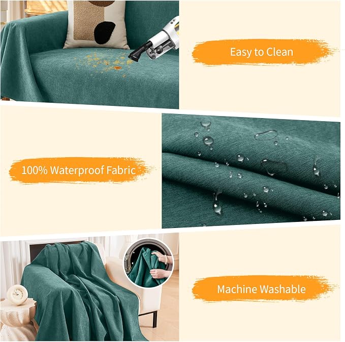 Deep Dream Cat-Scratch Resistant Couch Cover, Waterproof Sofa Cover - Image 4