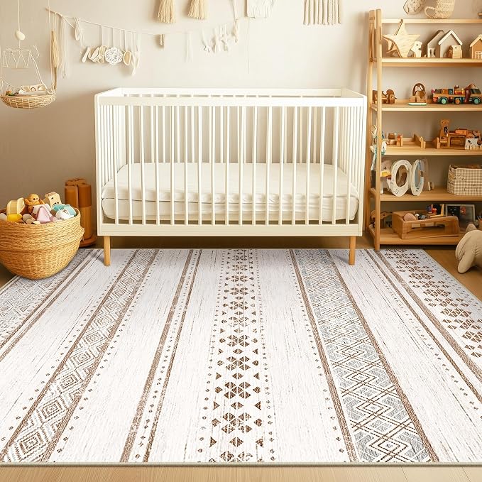 BESTSWEETIE 5x7 Area Rugs for Living Room Washable Moroccan Farmhouse Neutral - Image 6