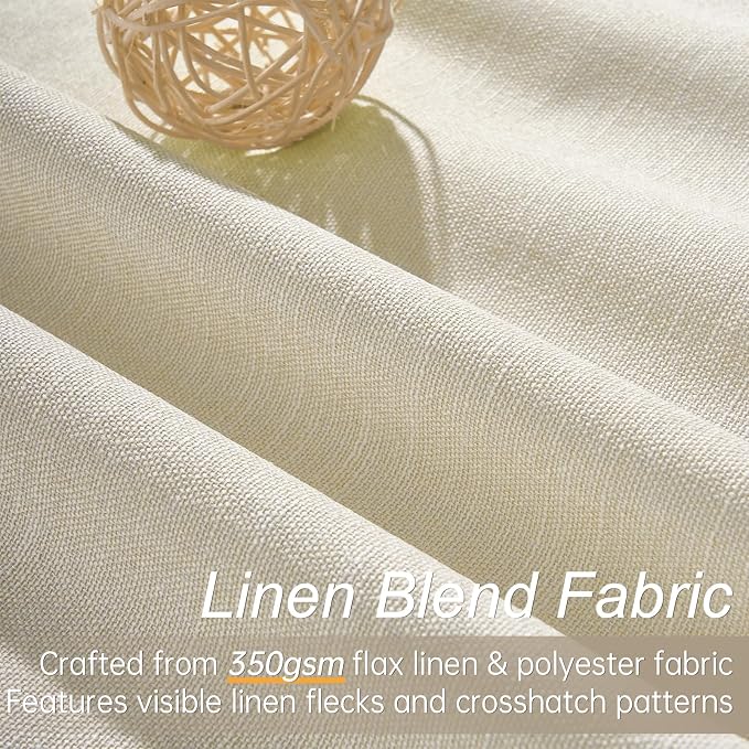 Cream Extra Long 120 Inch Blackout Curtains - Image 2