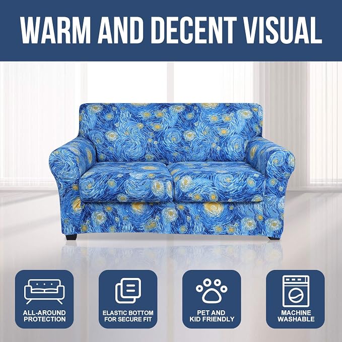 hyha Couch Cover, Loveseat Covers, Floral Pattern, 3 Pieces, Sofa Slipcovers - Image 8
