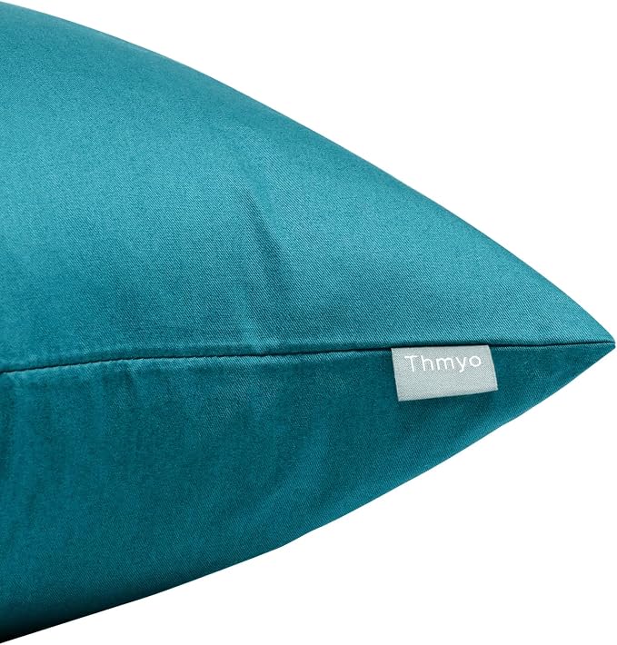 Thmyo 4-Pack 100% Cotton Lumbar Comfortable Solid Decorative Throw Pillow Case - Image 8