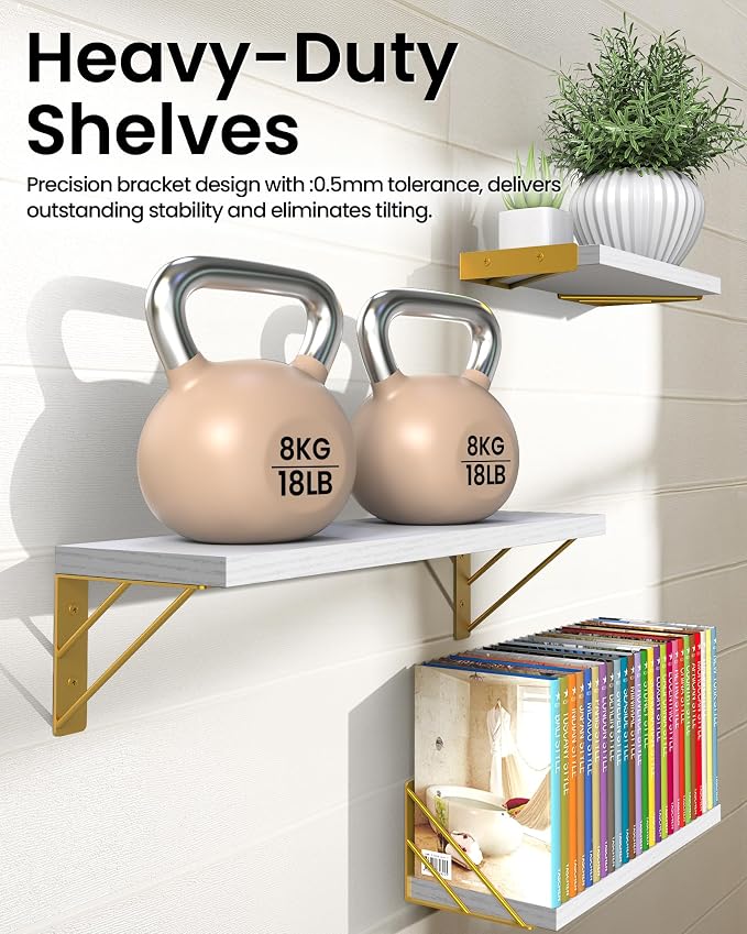 BAYKA Wall Shelves for Bedroom Decor, Floating Wall Shelves for Living Room - Image 4