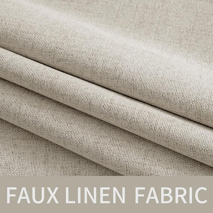 MIULEE Linen Curtains for Bedroom 100% Blackout Thermal Insulated Cobblestone - Image 5