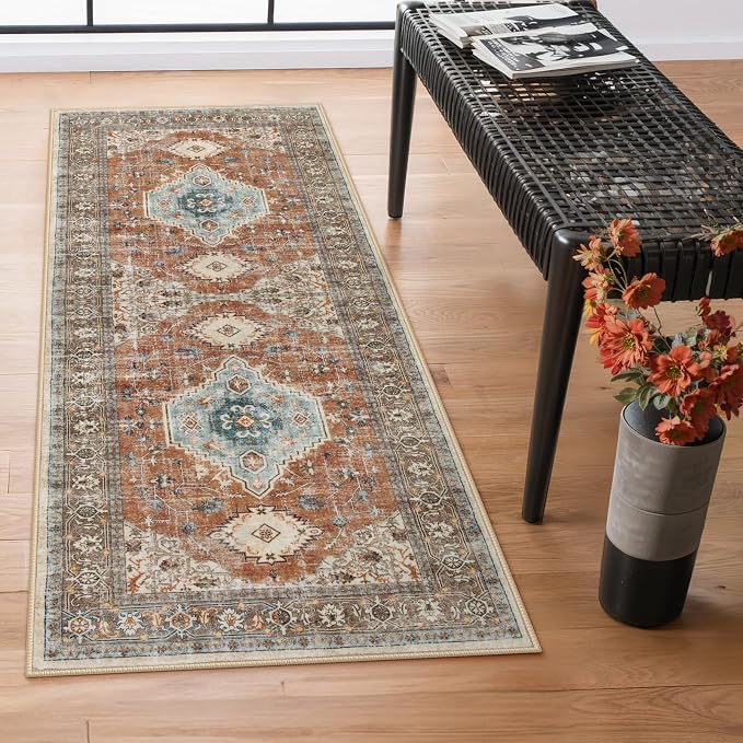Lahome Oriental Washable Hallway Runner Rug, 2x6 Runners by Lahome