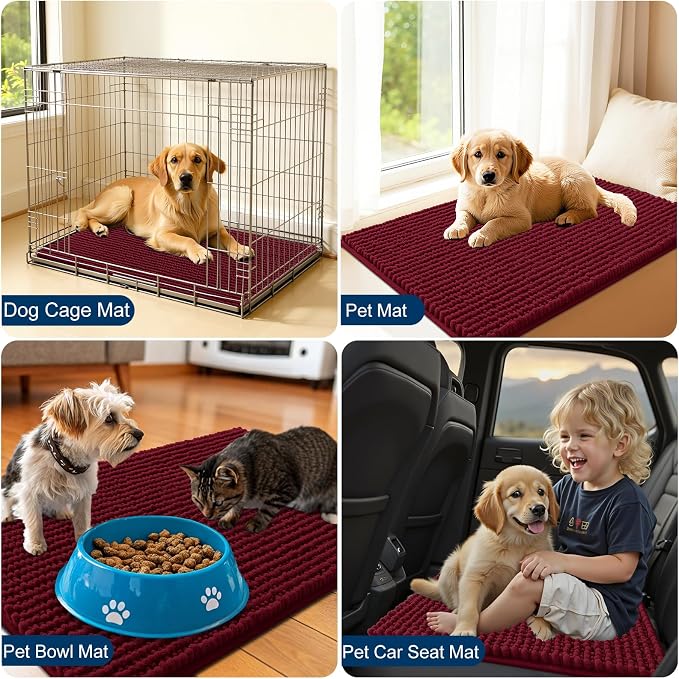 OLANLY Dog Door Mat for Muddy Paws 44x24, Ultra Absorbent Chenille Mud Doormat - Image 7
