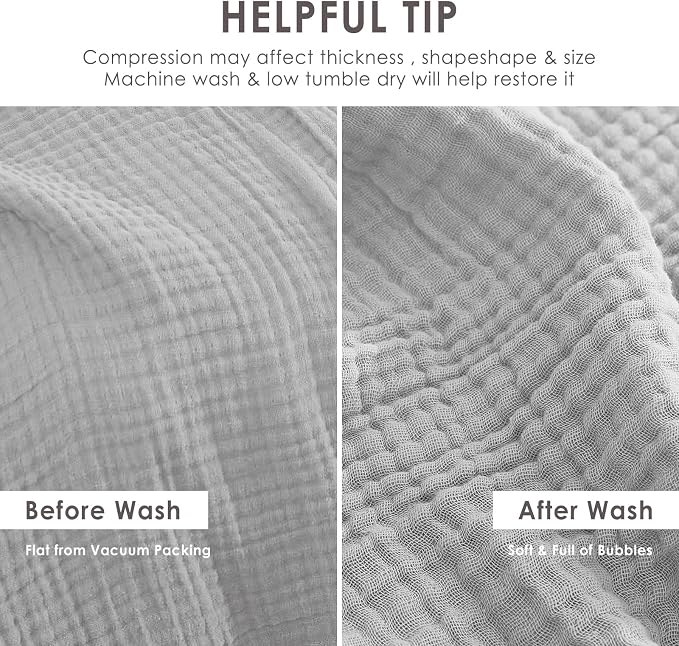 EMME Cotton Muslin Large Throw Blanket Couch Breathable Gauze Soft Lightweight - Image 8