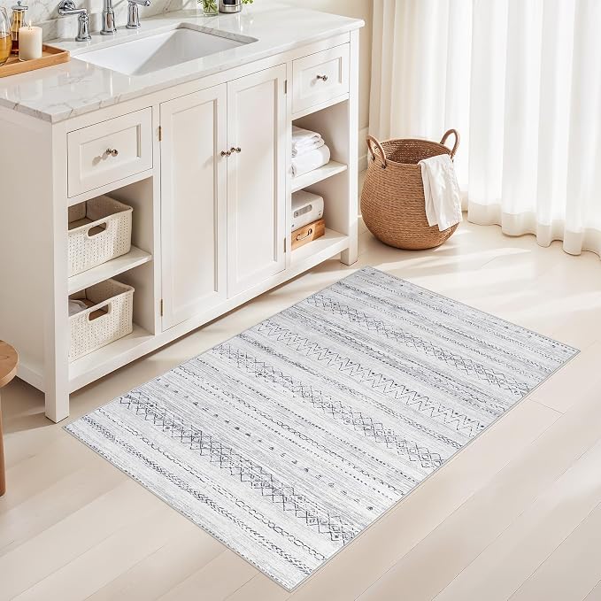 cotiled 3x5 Area Rug Living Room: Washable Boho Rugs - Image 5