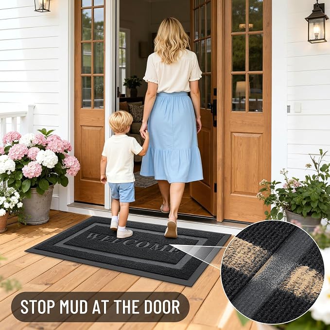 OLANLY Welcome Door Mat Outside Entrance 29.5x17, Heavy Duty Sturdy Natural - Image 7