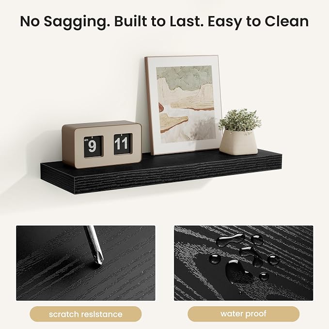 Fun Memories Floating Shelves for Wall, Rustic Wood Wall Mounted Shelves for - Image 4