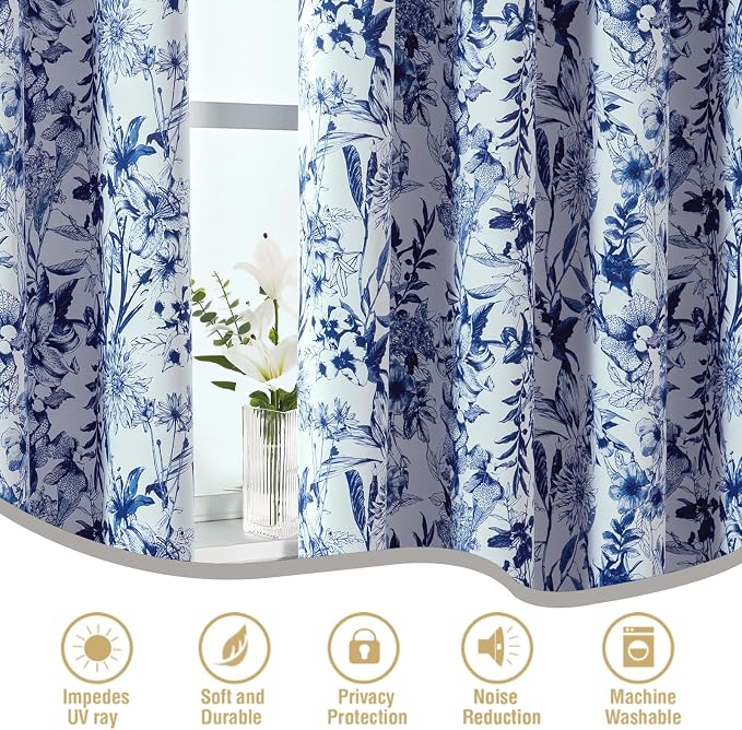 H.VERSAILTEX Blackout Curtains 96 Inch Length 2 Panels Set Floral Print Curtain - Image 6