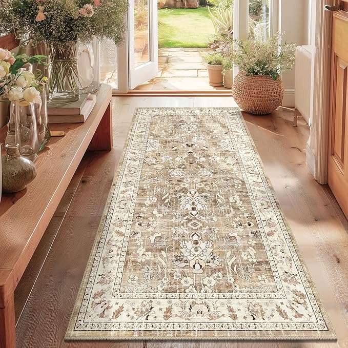 LOKHOM Washable Runner Rug, 3x6 Non-Slip Vintage Hallway Runner Rug by LOKHOM