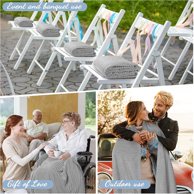Buryeah 6 Pcs Flannel Throw Blanket Bulk 50 x 60 in Sleepover Blanket Outdoor - Image 5