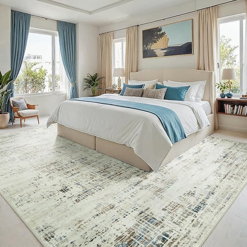 10x14 Area Rugs for Living Room Washable Rug: Anti-Skid Abstract Modern Living - Image 2