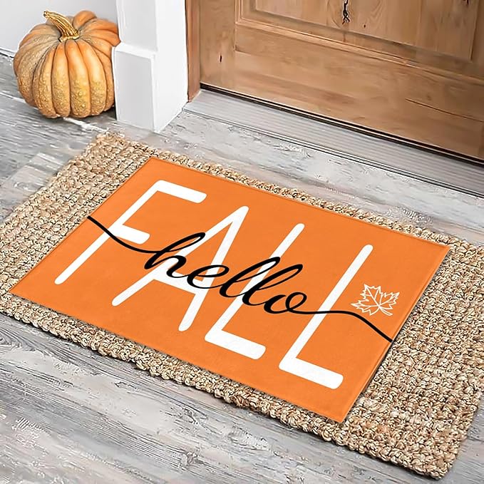 Hello Fall Door Mat by HANXIGHomeDecor