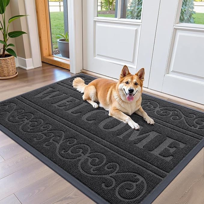OLANLY Welcome Door Mat Indoor Outdoor Entrance, Heavy Duty Sturdy Front Door by OLANLY