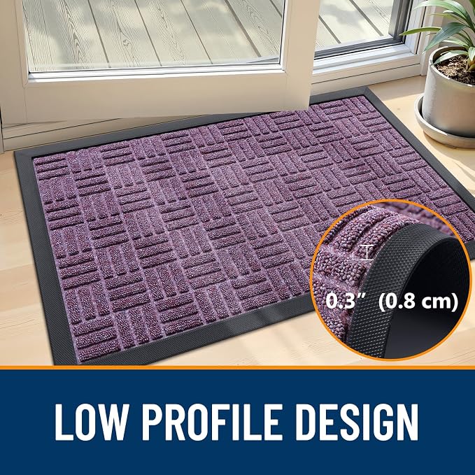 OLANLY Front Door Mat Outside Entrance 59x34, Heavy Duty Sturdy Natural Rubber - Image 4