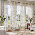 jinchan Winslow 96 Inch Curtains 4 Panel Set Embroidered Bordered Floral by JINCHAN