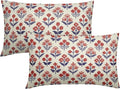 4th of July Patriotic Floral Block Print Pillow Covers 12x20 Inch Set of 2 by Sivirary