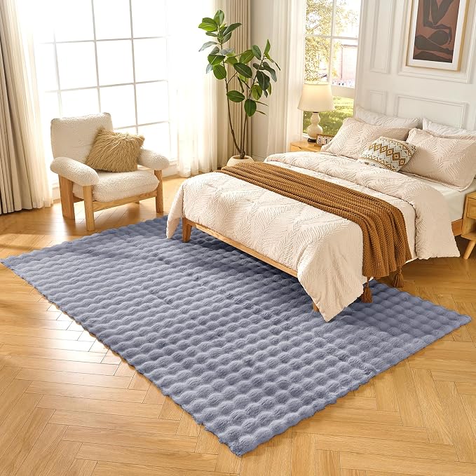 Lotus Karen Fluffy Light Grey Rug - Image 9