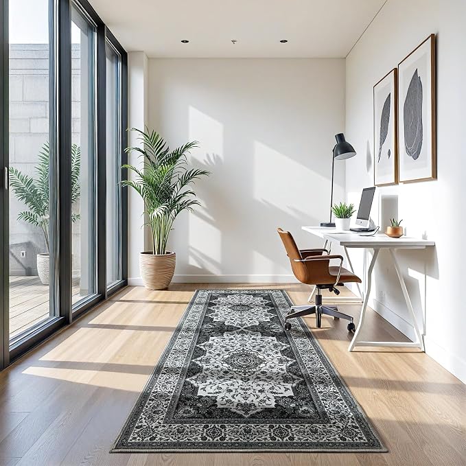 Runner Rug for Bedroom, 2x6Ft Machine Washable Area Rugs, Vintage Non-Slip Low - Image 6