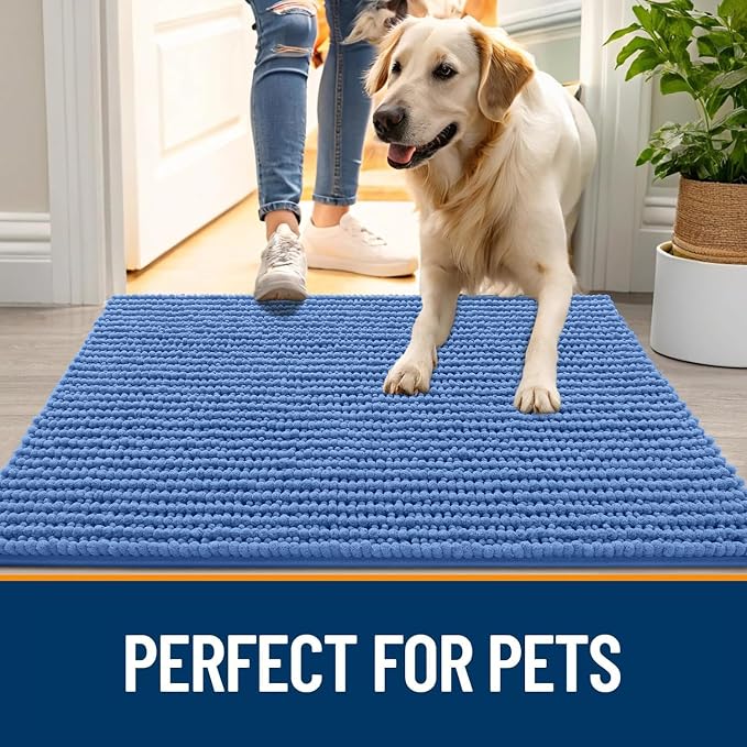 OLANLY Dog Door Mat for Muddy Paws 47x24, Ultra Absorbent Chenille Mud Doormat - Image 6
