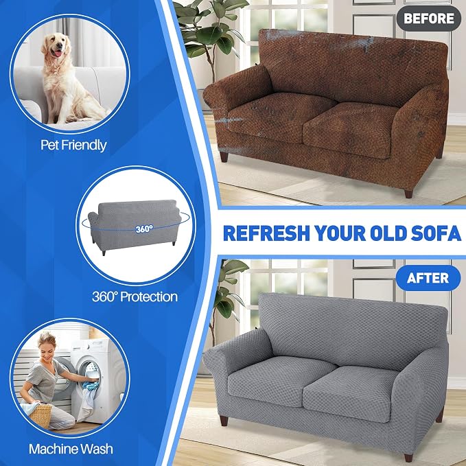 MAXIJIN 3 Piece Jacquard Couch Covers - Image 5