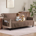 Quilted Raw Umber Sofa Slipcovers by Pamhaven