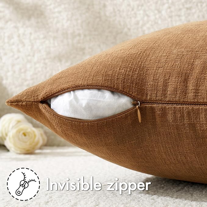 MIULEE Bronze Couch Pillow Covers 18x18 Inch - Image 3
